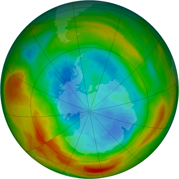 Antarctic ozone map for 10 September 1981